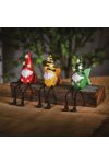 Szolár manók lábbal - 3 féle - 3 melegfehér LED - 13,5 cm