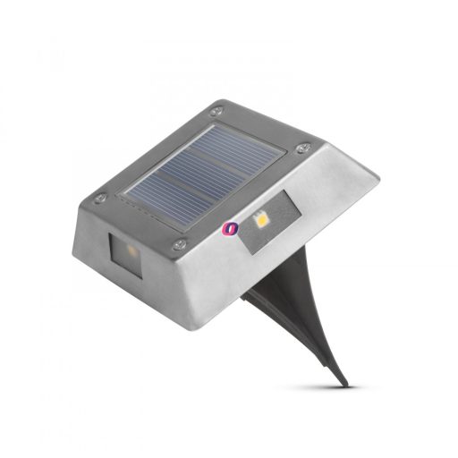 2 in 1 Szolár lámpa leszúrható, fali  négyzet alakú, fém, hidegfehér