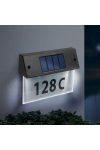 Szolár házszámfény - átlátszó plexi - hidegfehér LED - 18 x 20 cm