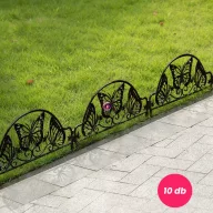   10 db-os kerti ágyásszegély szett pillangó mintás fekete