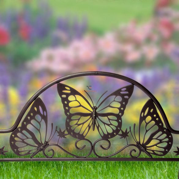 Kerti ágyásszegély kerítés Pillangó mintás virágágyás szegély