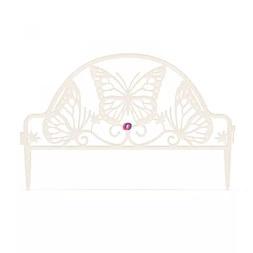 10 db-os kerti ágyásszegély szett pillangó mintás csontfehér