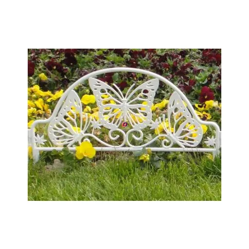 10 db-os kerti ágyásszegély szett pillangó mintás csontfehér