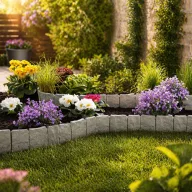   Kerti ágyásszegély kerítés "Stone" 25x22,5cm 4db/szett kő hatású