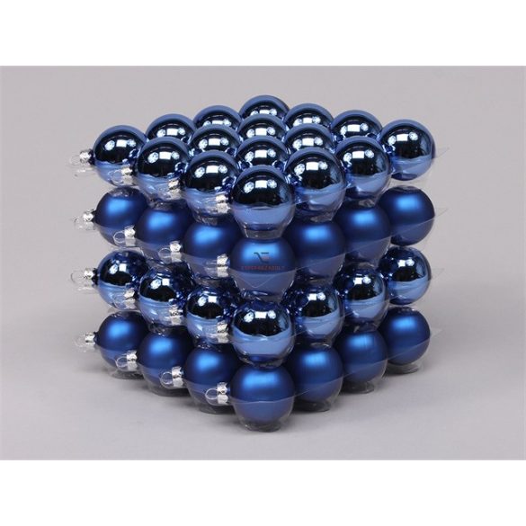 Gömbdísz üveg 4cm kék 64 db-os Karácsonyfa gömb