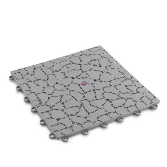 Kerti járólap - kőmintás - műanyag - 29 x 29 cm - szürke - 4db-os szett