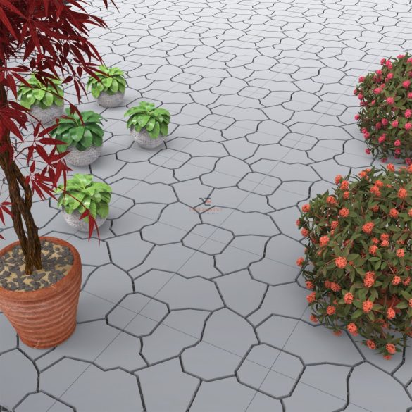 Járólap műanyag teraszburkolat, járdalap 30x30 cm szürke 4db-os szett