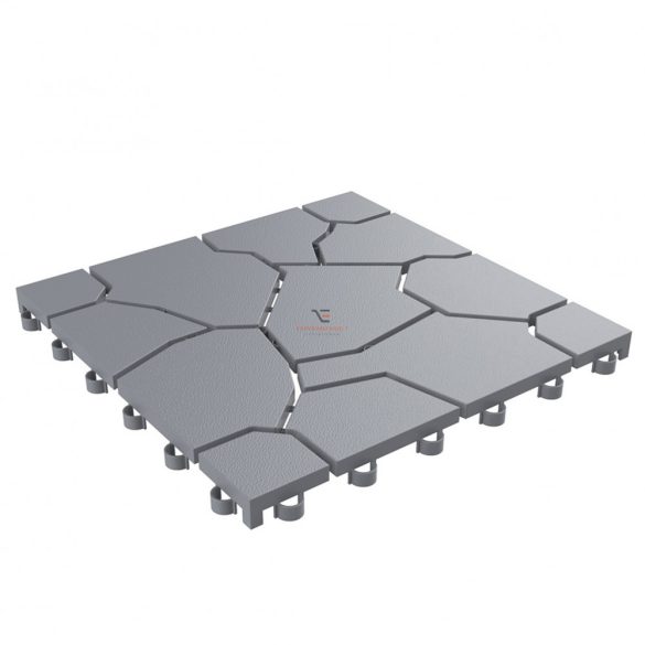 Járólap műanyag teraszburkolat, járdalap 30x30 cm szürke 4db-os szett