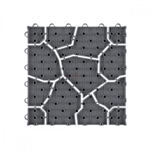 Járólap műanyag teraszburkolat, járdalap 30x30 cm szürke 4db-os szett