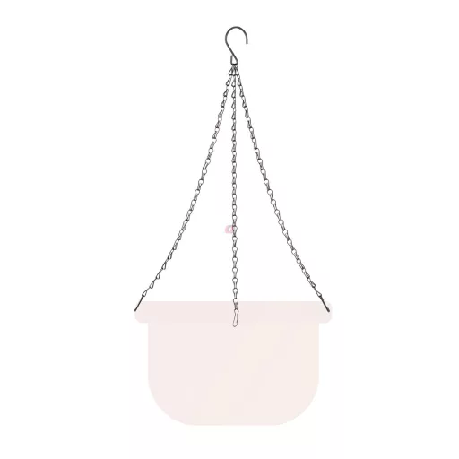 Virágcserép függesztőlánc - fém - fekete - 50 cm