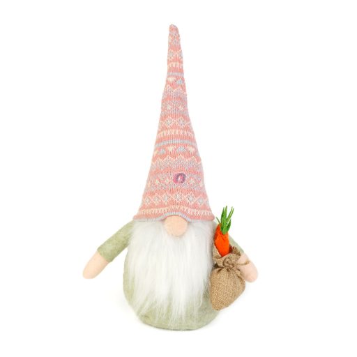 Tavaszi manó dekoráció - rózsaszín - 40 cm