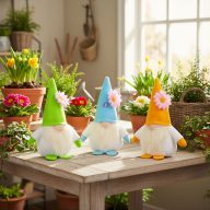 Tavaszi dekoráció manó -15 cm - 3 féle