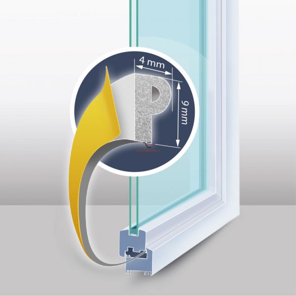 Öntapadós ajtó- ablakszigetelő "P" profil 6 m fehér 9 mm