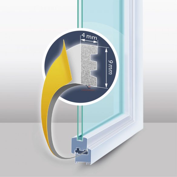 Öntapadós ajtó- ablakszigetelő "E" profil - 100 m fehér 9 mm