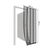  Szúnyogháló függöny ajtóra 4 db szalag max. 100 x 220 cm fekete