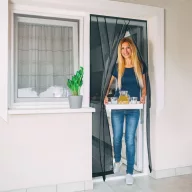   Szúnyogháló függöny ajtóra 4 db szalag max. 100 x 220 cm fekete