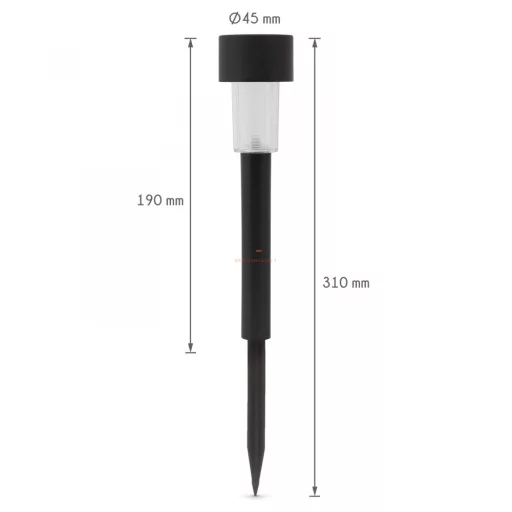 LED-es kültéri szolár lámpa 300 x 45 mm műanyag - fekete