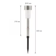 LED-es kültéri szolár lámpa 190 x 45 mm fém
