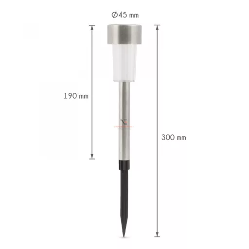 LED-es kültéri szolár lámpa 190 x 45 mm fém