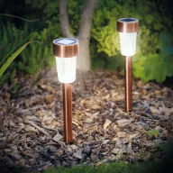 LED-es kültéri szolár lámpa 300 x 45 mm fém, rozéarany