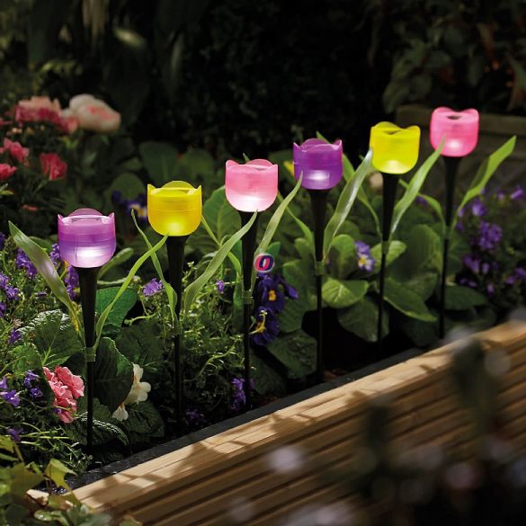 LED-es szolár tulipán kerti lámpa 3db/szett