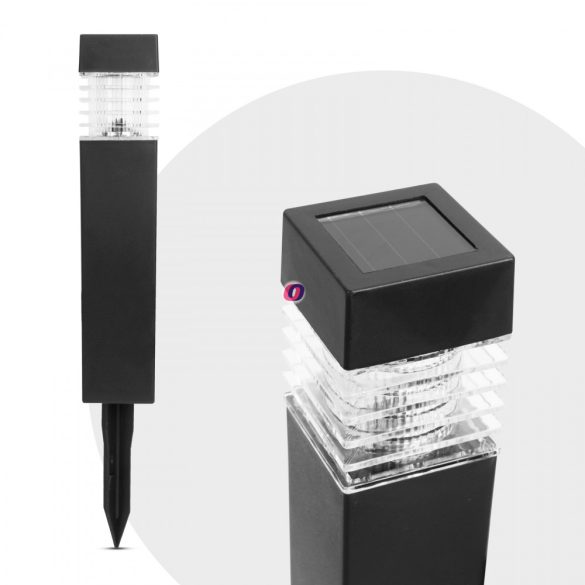 Napelemes lámpa leszúrható fekete, melegfehér 30 cm MINIMAL BLACK