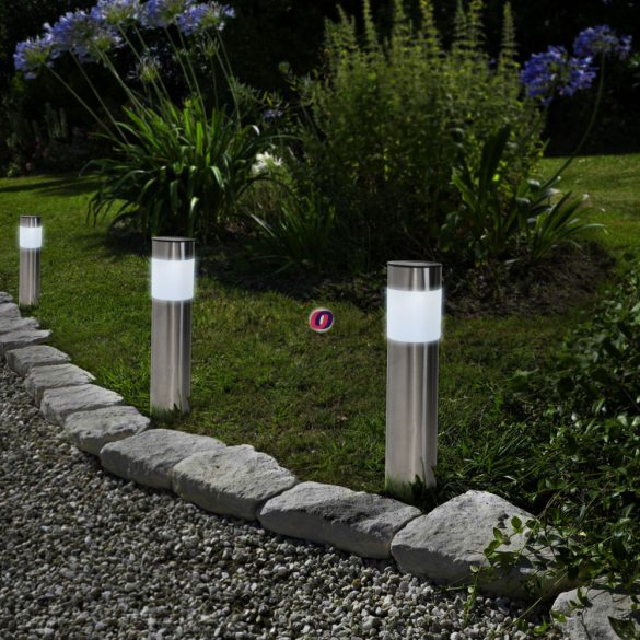Napelemes lámpa leszúrható inox 37 cm Elegant Line