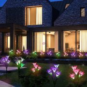   Napelemes lámpa Liliom 4 virágfej Színváltós 70 cm RGB LED 1 db
