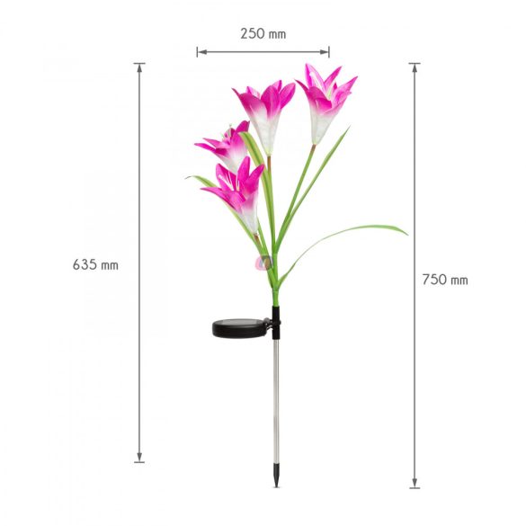 2 db Napelemes tulipán lámpa szett színváltós 70 cm
