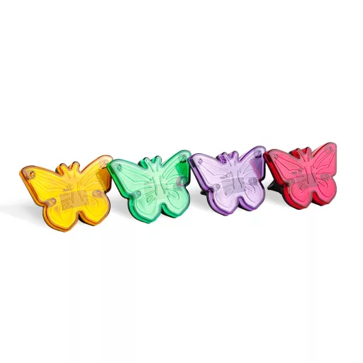 Leszúrható LED szolár - pillangók - színes - fekete - műanyag - 9 x 9 x 8,5 cm 1db
