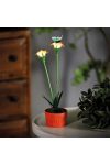 Szolár színes virág - 8 x 8 x 32 cm - 10 melegfehér LED - piros