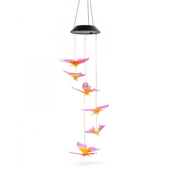 Pillangó szolár lámpa felakasztható színes LED 78 cm