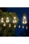 Napelemes party LED fényfüzér villanykörte design, 30 LED, 180 cm