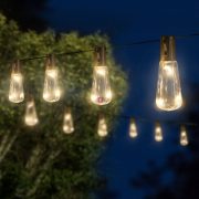   Napelemes party LED fényfüzér villanykörte design, 30 LED, 180 cm