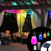   Napelemes SMART Party fényfüzér 6,5m, 15 RGBIC LED, IP44, APP