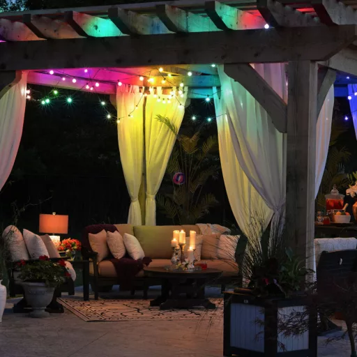 Napelemes SMART Party fényfüzér 6,5m, 15 RGBIC LED, IP44, APP