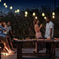   Napelemes SMART Party fényfüzér 13m, 30 RGBIC LED, IP44, APP