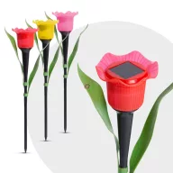 Napelemes tulipán kerti lámpa 3db-os szett 31 cm