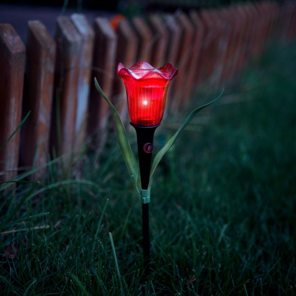 Napelemes tulipán kerti lámpa 3db-os szett