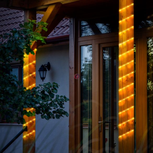 Napelemes fénykábel, szolár fénycső 5 m melegfehér, 50 LED