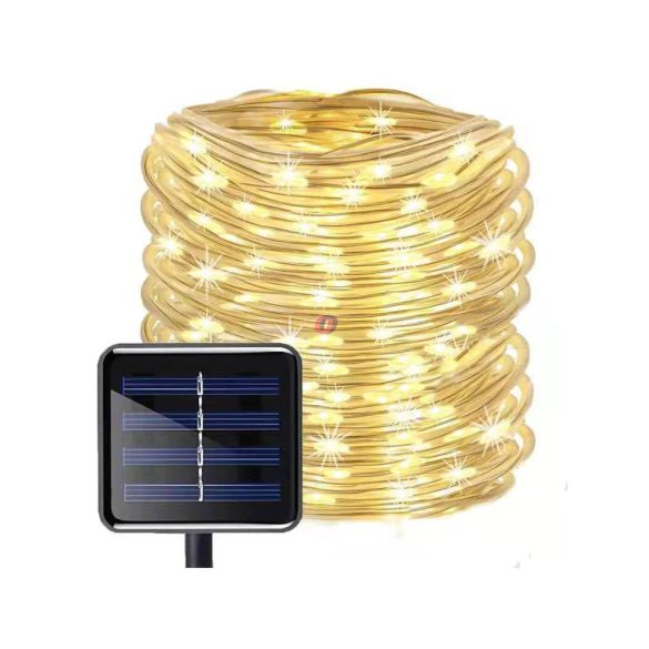 Napelemes fénykábel, szolár fénycső 5 m melegfehér, 50 LED