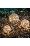 Napelemes kerti Kristálygömb lámpa leszúrható melegfehér 10 cm 10 LED