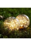 XL Napelemes kerti Kristálygömb lámpa leszúrható melegfehér 15 cm 20LED