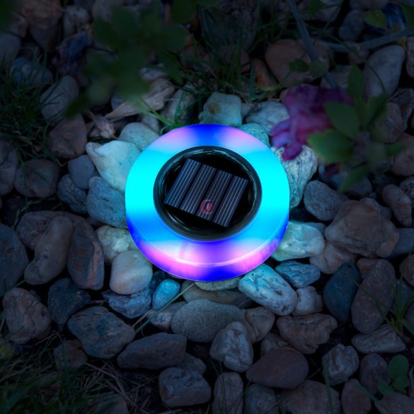 Napelemes kerti lámpa leszúrható színváltó, RGB 10,5 cm "UFO"