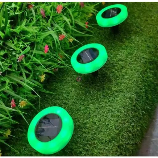 Napelemes kerti lámpa leszúrható színváltó, RGB 10,5 cm "UFO"