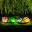 Leszúrható szolár lámpa - kavics forma - színes - 14 cm - melegfehér LED vegyes szinekben