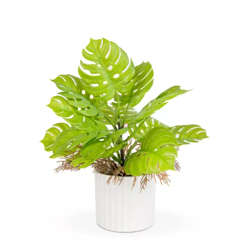 Műnövény dekoráció - monstera - 22 x 8,5 cm