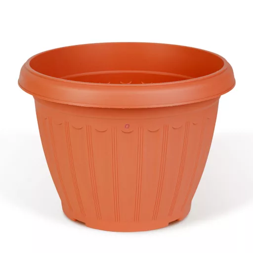 Műanyag virágcserép - terrakotta - 25 cm