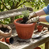 Műanyag virágcserép - terrakotta - 25 cm
