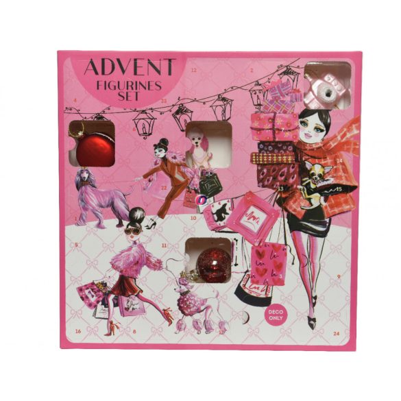 Luxury Adventi naptár "Retro Beauty" kézműves üveg díszekkel